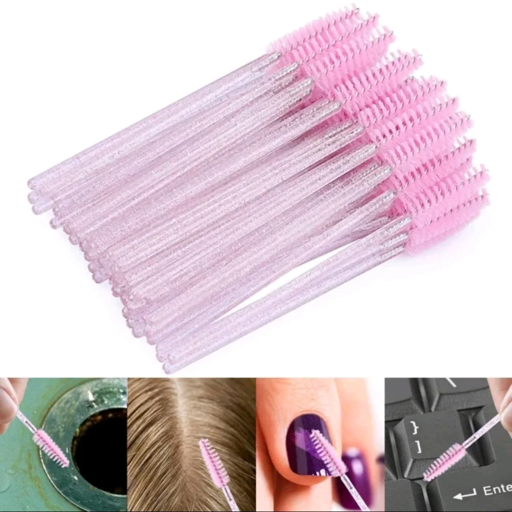 Pink Eyelash Brushes